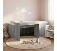 vidaXL Cama alta para niños con escritorio Sonoma gris 75 x 190 cm