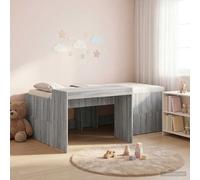 vidaXL Cama alta para niños con escritorio Sonoma gris 90 x 200 cm