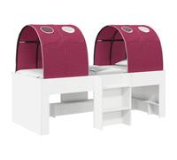 vidaXL Cama alta para niños con túnel 3 uds. 90 x 200 cm Multicolor Blanco y rojo