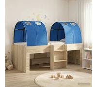 vidaXL Cama alta para niños con túnel 3 uds. 90 x 200 cm Multicolor Roble Sonoma y azul