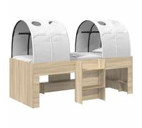 vidaXL Cama Alta para niños con túnel 3 uds. Roble Sonoma y Blanco