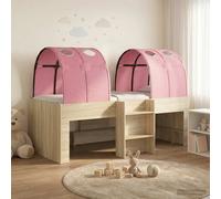 vidaXL Cama Alta para niños con túnel Roble Sonoma y Rosa 90 x 200 cm