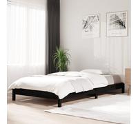 vidaXL Cama apilable de madera pino maciza negro 90x200 cm