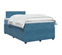 vidaXL Cama Box Spring con colchón Azul 120 x 190 cm Terciopelo, Cama de Box Spring Moderna, cabecera Ajustable cómoda, tapizada en Terciopelo, Mueble Elegante Que Ahorra Espacio