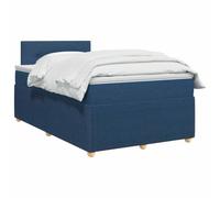 vidaXL Cama Box Spring con colchón con cabecera Azul 120 x 190 cm Tela