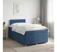 vidaXL Cama box spring con colchón con cabecera Azul 120 x 200 cm Tela