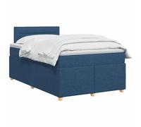 vidaXL Cama Box Spring con colchón con cabecera Azul 120 x 200 cm Tela