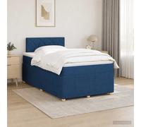 vidaXL Cama box spring con colchón con cabecera Azul 120 x 200 cm Tela