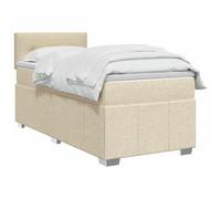 vidaXL Cama Box Spring con colchón con cabecera Crema 80 x 200 cm Tela