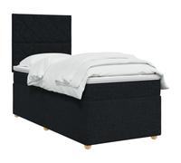 vidaXL Cama Box Spring con colchón con cabecera Negro 80 x 200 cm Tela