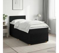 vidaXL Cama box spring con colchón con cabecera Negro 80 x 200 cm Tela