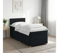vidaXL Cama box spring con colchón con cabecera Negro 80 x 200 cm Tela
