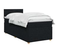 vidaXL Cama Box Spring con colchón con cabecera Negro 80 x 200 cm Tela, Cama Moderna con somier, cabecero Ajustable, colchón Firme, Mueble Ideal para Dormir Bien
