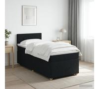 vidaXL Boxspringbed met Matras met hoofdeinde Zwart 90 x 200 cm Stof