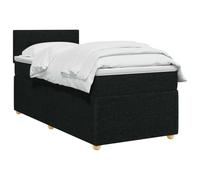 vidaXL Cama Box Spring con colchón con cabecera Negro 90 x 200 cm Tela