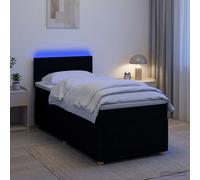 vidaXL Boxspringbed met Matras met hoofdeinde Zwart 90 x 200 cm Stof
