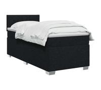 vidaXL Cama box spring con colchón y cabecera - Negro 90 x 200 cm Tela