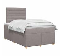 Cama con somier y colchón vidaXL, color taupe, 120 x 190 cm, tapizada en tela