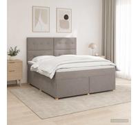 vidaXL Cama box spring con colchón con cabecera Topo 160 x 200 cm Tela