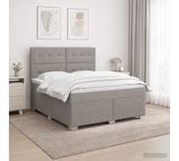 vidaXL Cama box spring con colchón con cabecera Topo 160 x 200 cm Tela