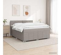 vidaXL Cama box spring con colchón con cabecera Topo 160 x 200 cm Tela