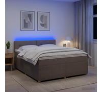 vidaXL Cama box spring con colchón con cabecera Topo 160 x 200 cm Tela
