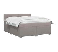 vidaXL Cama Box Spring con colchón con cabecera Topo 160 x 200 cm Tela
