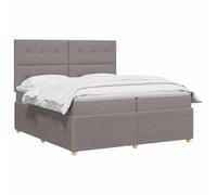 vidaXL Cama box spring con colchón con cabecera Topo 160 x 200 cm Tela