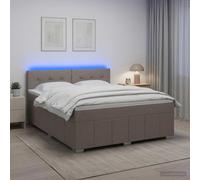 vidaXL Cama box spring con colchón con cabecera Topo 160 x 200 cm Tela