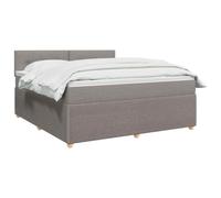 vidaXL Cama Box Spring con colchón con cabecera Topo 160 x 200 cm Tela, Cama Moderna con Resorte, cabecero Ajustable, Marco Acolchado, solución de colchón Firme y cómodo