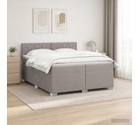 vidaXL Cama Box Spring con colchón con cabecera Topo 200 x 200 cm Tela
