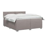 vidaXL Cama Box Spring con colchón con cabecera Topo 200 x 200 cm Tela