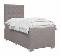 vidaXL Cama Box Spring con colchón con cabecera Topo 80 x 200 cm Tela