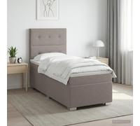 vidaXL Cama box spring con colchón con cabecera Topo 90 x 190 cm Tela