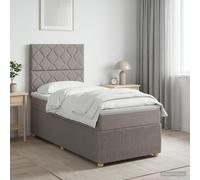 vidaXL Cama Box Spring con colchón con cabecera Topo 90 x 190 cm Tela