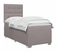 vidaXL Cama Box Spring con colchón con cabecera Topo 90 x 190 cm Tela, Muebles de Dormitorio, Cama Moderna, somier, Marco Ajustable, Comodidad al Dormir, Estilo para casa