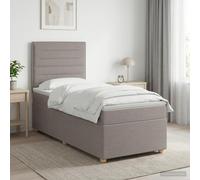 vidaXL Cama Box Spring con colchón con cabecera Topo 90 x 200 cm Tela