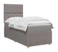vidaXL Cama Box Spring con colchón con cabecera Topo 90 x 200 cm Tela
