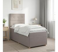 vidaXL Cama box spring con colchón con cabecera Topo 90 x 200 cm Tela