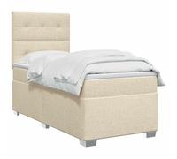 vidaXL Cama Box Spring con colchón Crema 80 x 200 cm Tela