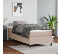 vidaXL Cama box spring con colchón cuero sintético capuchino 90x190 cm