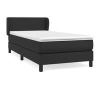 vidaXL Cama box spring con colchón cuero sintético negro 90x190 cm
