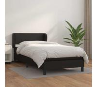 vidaXL Cama box spring con colchón cuero sintético negro 90x190 cm