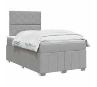 vidaXL Cama Box Spring con colchón Gris Claro 120 x 190 cm Tela