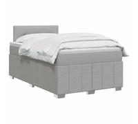 vidaXL Cama Box Spring con colchón Gris Claro 120 x 190 cm Tela