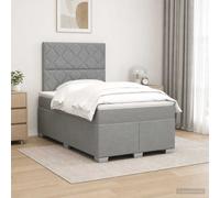 vidaXL Cama Box Spring con colchón Gris Claro 120 x 190 cm Tela