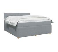 vidaXL Cama Box Spring con colchón Gris Claro 140 x 190 cm Tela, Cama Moderna con Resorte, cabecero Ajustable, Marco Acolchado, solución de colchón Firme y cómodo