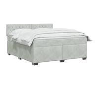 vidaXL Cama Box Spring con colchón Gris Claro 140 x 190 cm Terciopelo