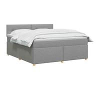 vidaXL Cama Box Spring con colchón Gris Claro 140 x 200 cm Tela