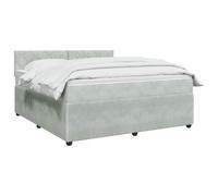 vidaXL Cama Box Spring con colchón Gris Claro 160 x 200 cm Terciopelo